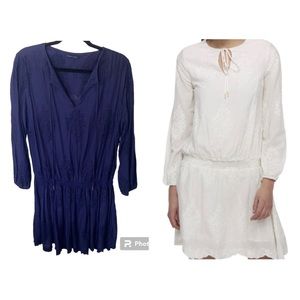 Tommy Hilfiger Dress Women’s Navy Blue Long Sleeve Drop Waist Boho